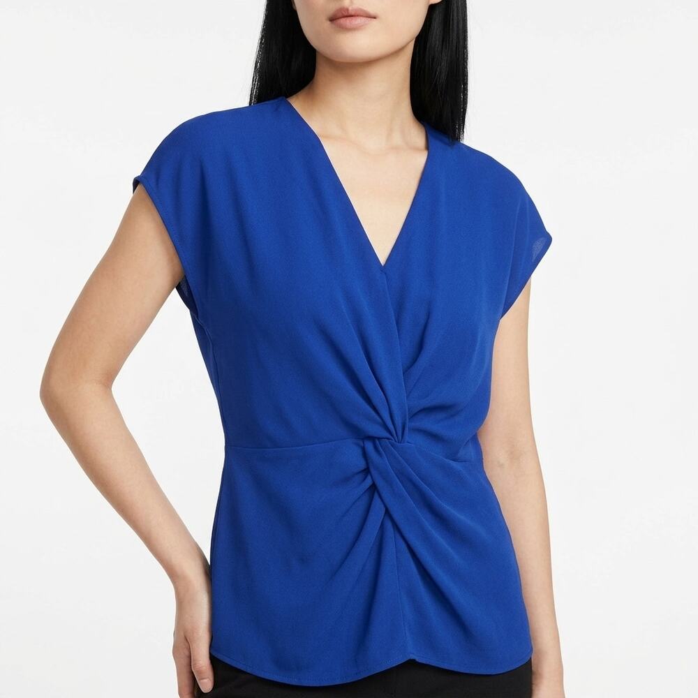 Express Blue Wrap Dolman Lightweight Blouse Women Size M
